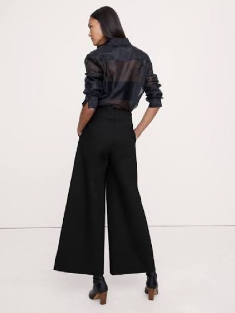 BANANA REPUBLIC WIDE-LEG CROP EVERYWHERE PONTE PANT - Picture 5 of 9